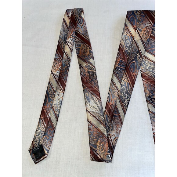 Stacy Adams Dress Tie Men’s Size 57” Brown Paisley 100% Microfiber Designer - Picture 6 of 12